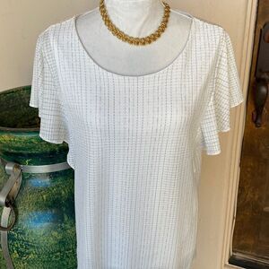 Calvin Klein pullover top with flutter sleeves size med